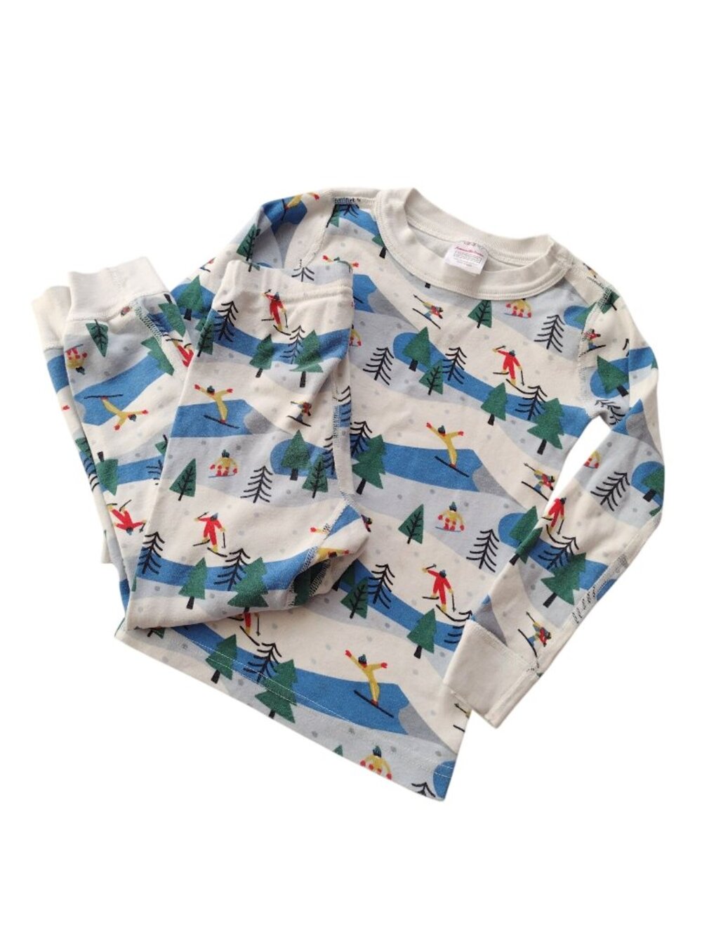 Hanna Andersson Kids Pajamas 4 Ski Slope Holiday Print Organic Cotton Long Johns